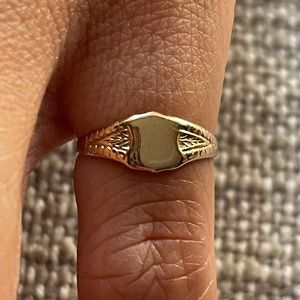 LAST CHANCE: 14k yellow gold signet style baby/midi ring